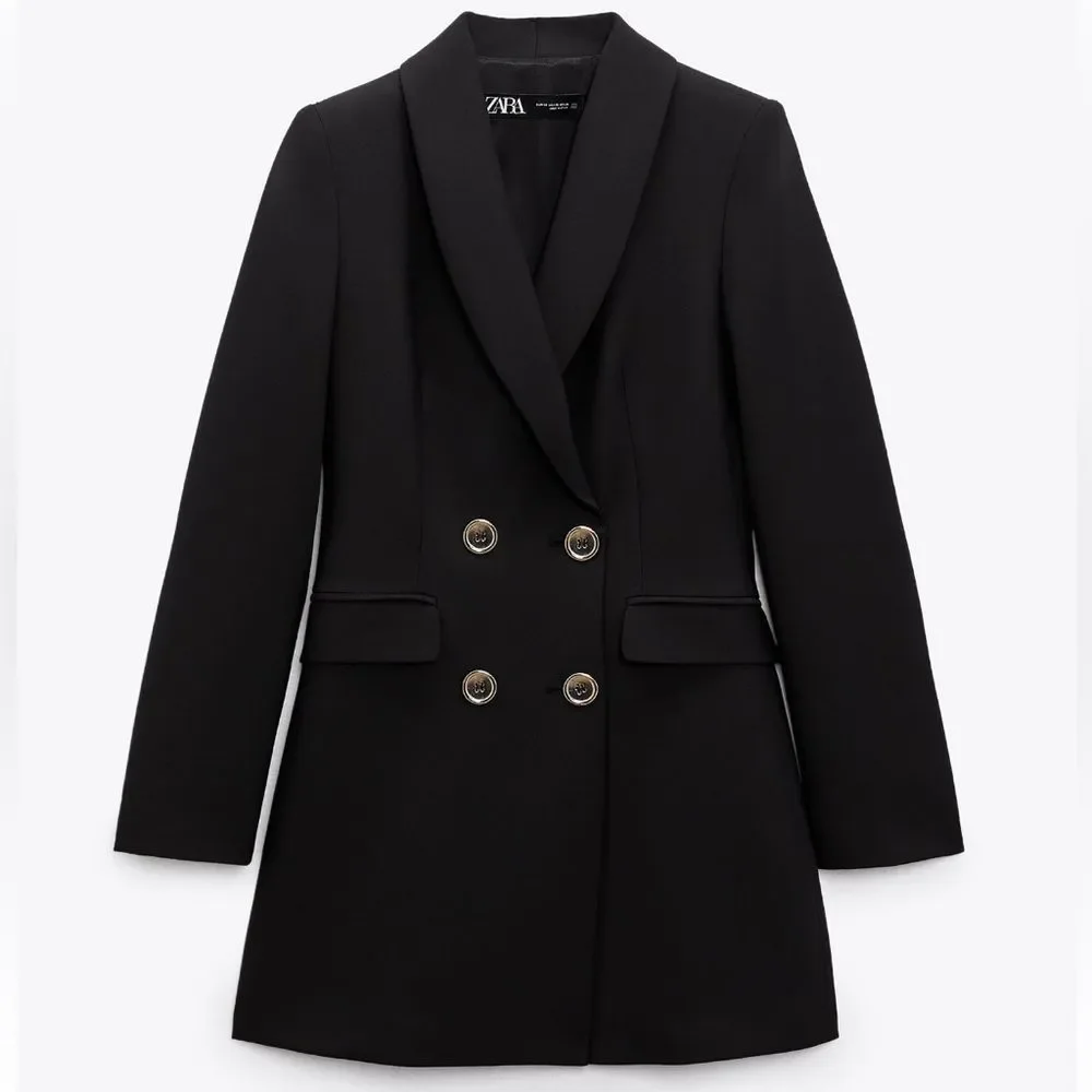 ZARA DOUBLE BREASTED LONG BLAZER NWT L - Picture 10 of 12